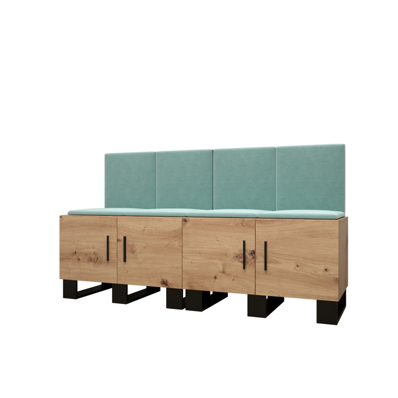Agata Hall Tree with Bench and Shoe Storage, Brown/Mint