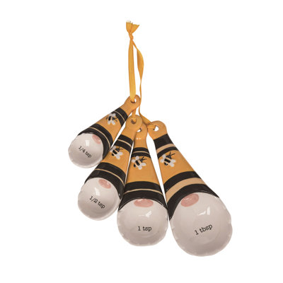 Transpac Dolomite 5.75 in. Multicolor Spring Bee Gnome Measuring Spoons Set of 4