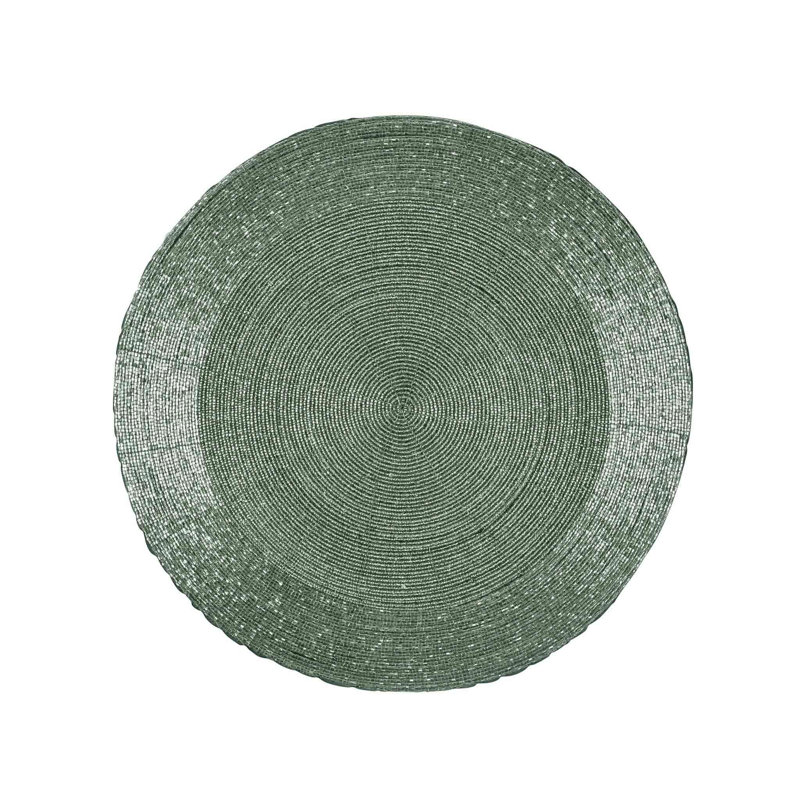 Napperon en verre bicolore vert, ensemble de 4, Vert deux tons