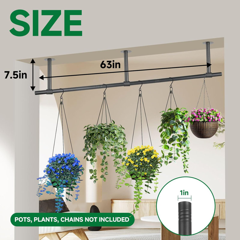 Pot à fleurs suspendu - Support à plante d'intérieur pour plafond de fenêtre