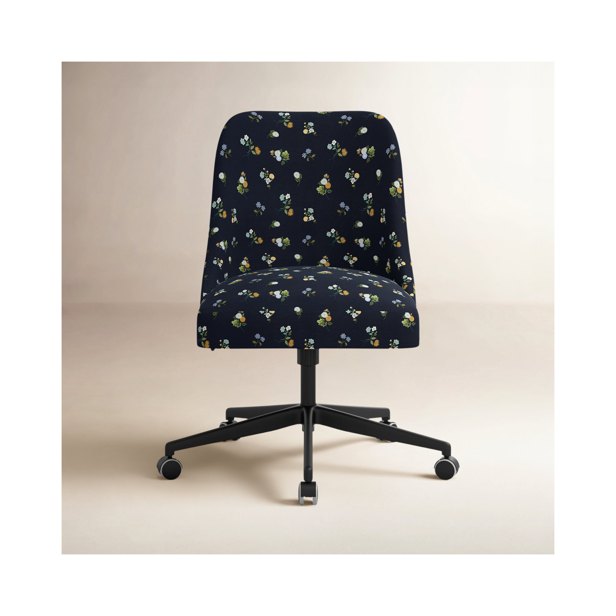 Oxford Desk Chair, Matte Black, Dahlia Multi