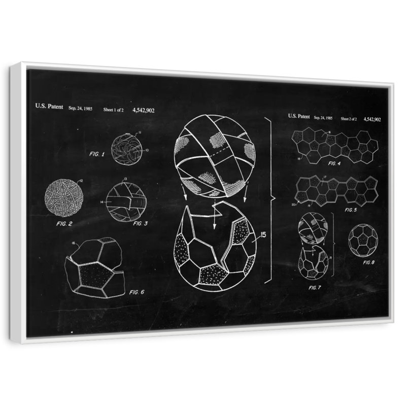 Ballon de soccer BW - brevet, 46 po x 31 po, Cadre flottant blanc