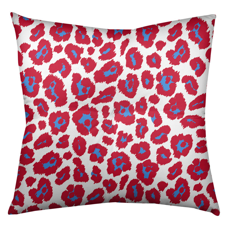 Housse et insert de coussin carré touffeté, H 26 po x l 26 po x P 3 po, Blanc / rouge / gris