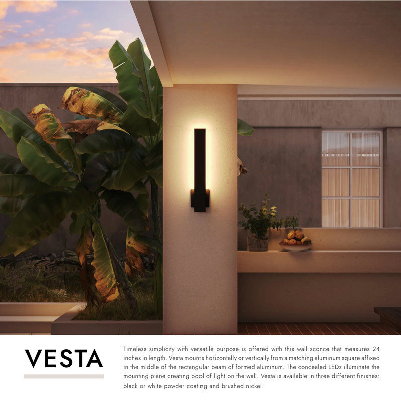 Vesta 1 - Light LED Sconce, White