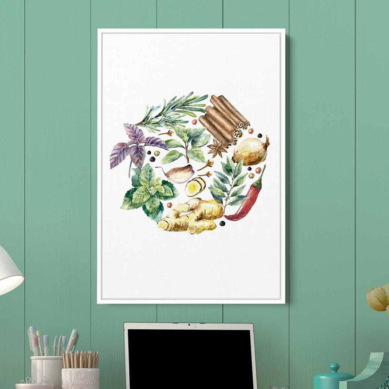 " Spice ", White Floater Framed, 16" H x 20" W