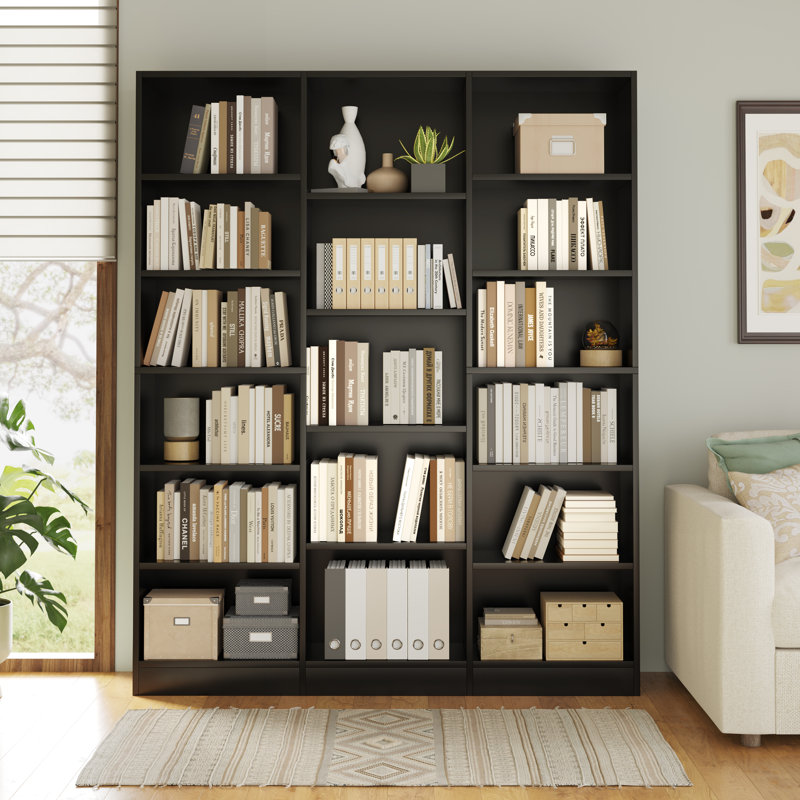74-Inch Tall Display Bookcase with 6-Tier Shelves for Organized Storage, Black