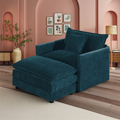 Fauteuil club avec repose-pieds