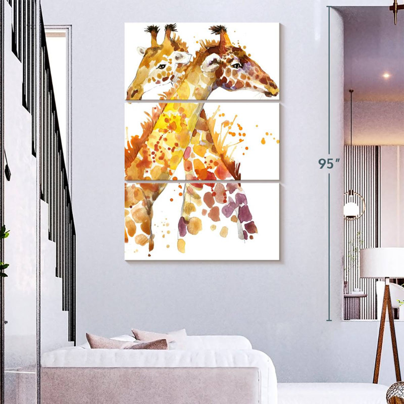 Brampt Two Hugging Giraffes, 74" H x 48" W