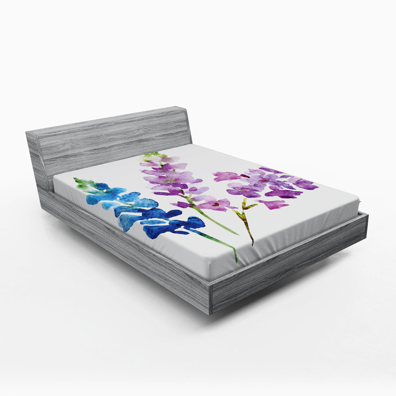 Microfiber Floral Fitted Sheet, Queen Fitted Sheet