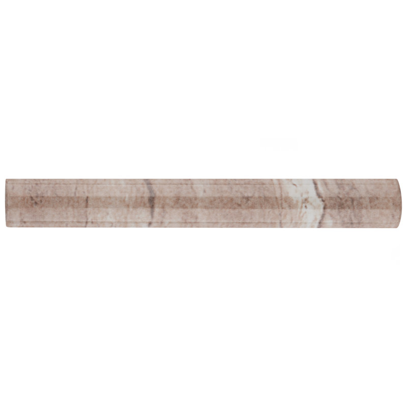 Cigarro 7.88" L x 1" W Ceramic Round Tile Trim, Beige