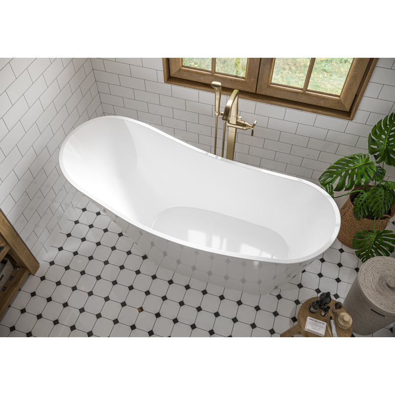 28.5'' x 67'' Freestanding Soaking Acrylic Bathtub