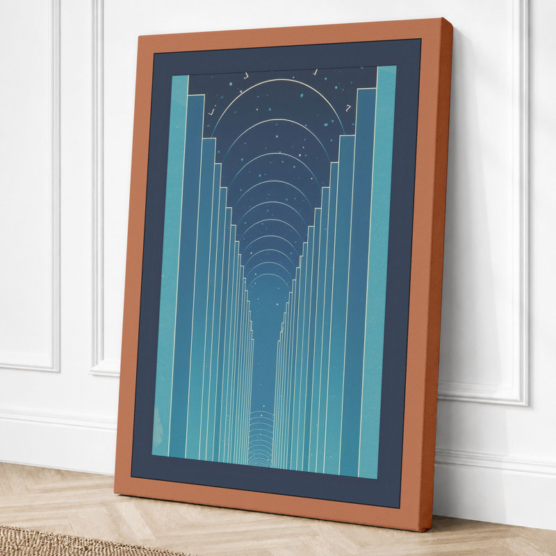 Infinite Passage Industrial - Wrapped Canvas, 24x16 - 61.0 x 40.6 cm, Terracotta Border