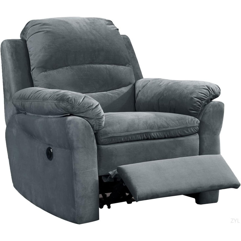 Felix Collection Contemporary Style Fabric Upholstered Living Room Electric Recliner Power Chair, Dark Gray