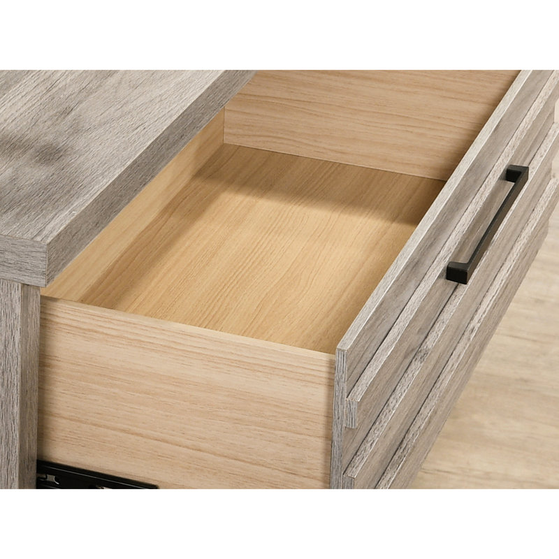 Table de chevet contemporaine grise avec rangement en métal et tiroir de chambre à coucher