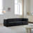 91" Modular Sofa Couch Modern Compressed Sofa 3-Seat Foam Couch for Living Room, Apartment, Studio, Office (Black)
