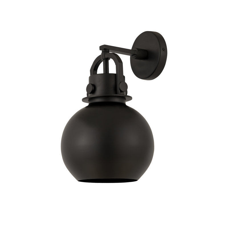Aunson Steel Armed Sconce, Matte Black
