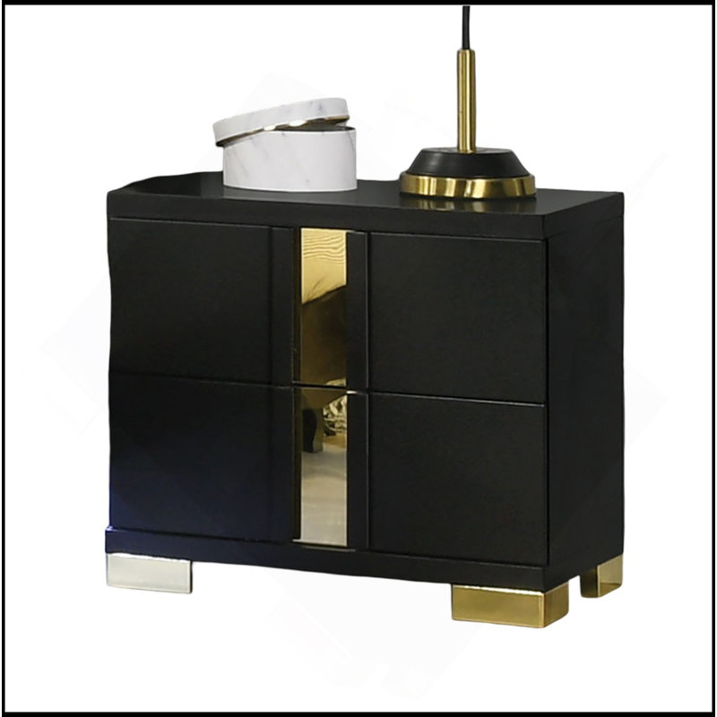 Garniture de table de chevet 1Pc, Noir