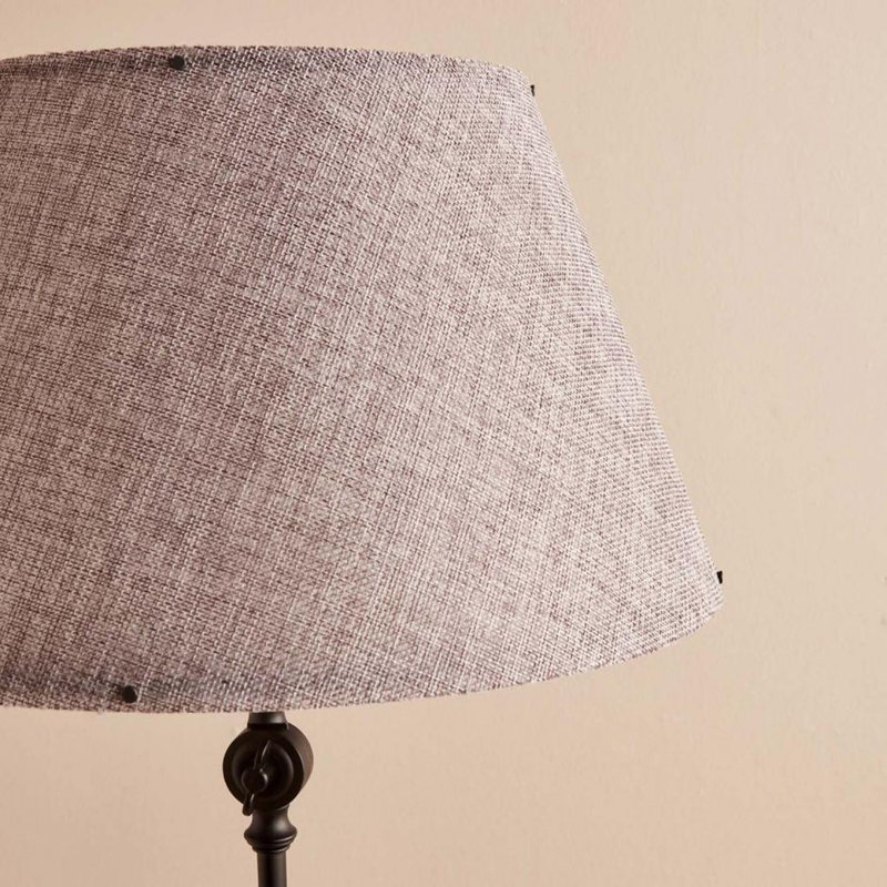 Modern Floor Lamp, Grey & Black, 57.1 Inches Tall | 100% PVC Shade, 100% Metal Frame, Plastic Base | E27 Socket (Max 40W) | Stylish Lighting for Living Room, Bedroom & Office | Sleek Design & Durable Build
