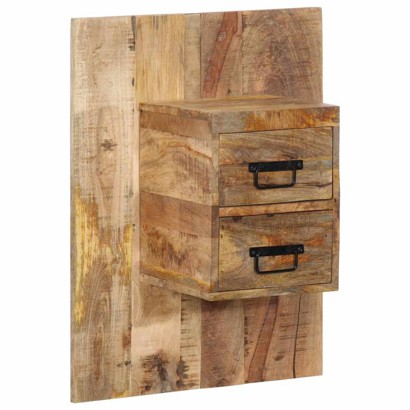 60cm W Solid Wood Bedside Table, Natural