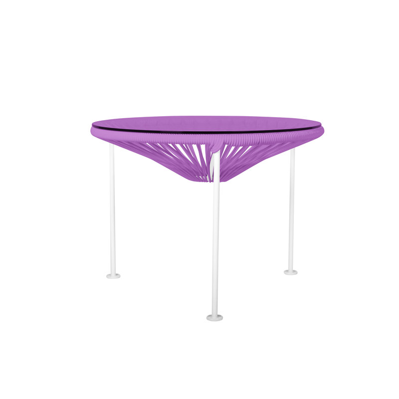 Zicatela Indoor Handmade Coffee Table, Orchid, White