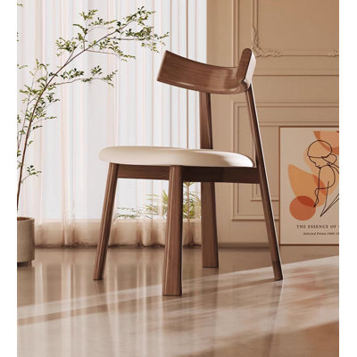Ensemble de chaises de salle à manger à dossier ouvert en similicuir et bois massif