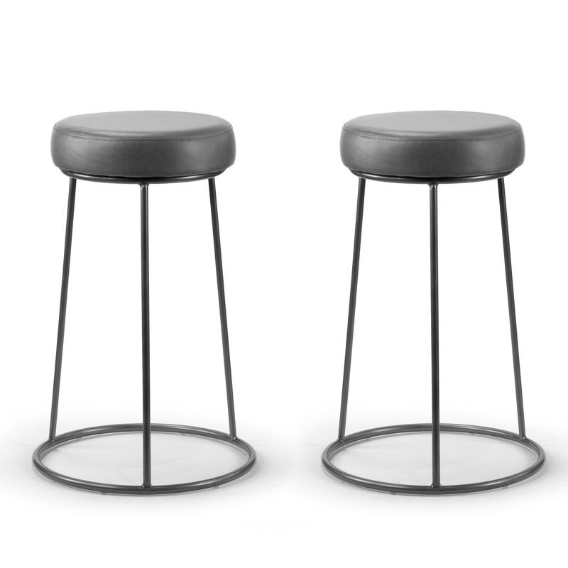 Tabouret de bar et de comptoir Ansumana, Gris, Tabouret de comptoir (assise de 26 po de hauteur)