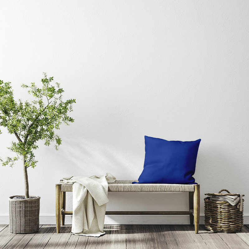 Housse de coussin Ajibola, Bleu, 16 po x 16 po, Polyester/ bourre en polyester
