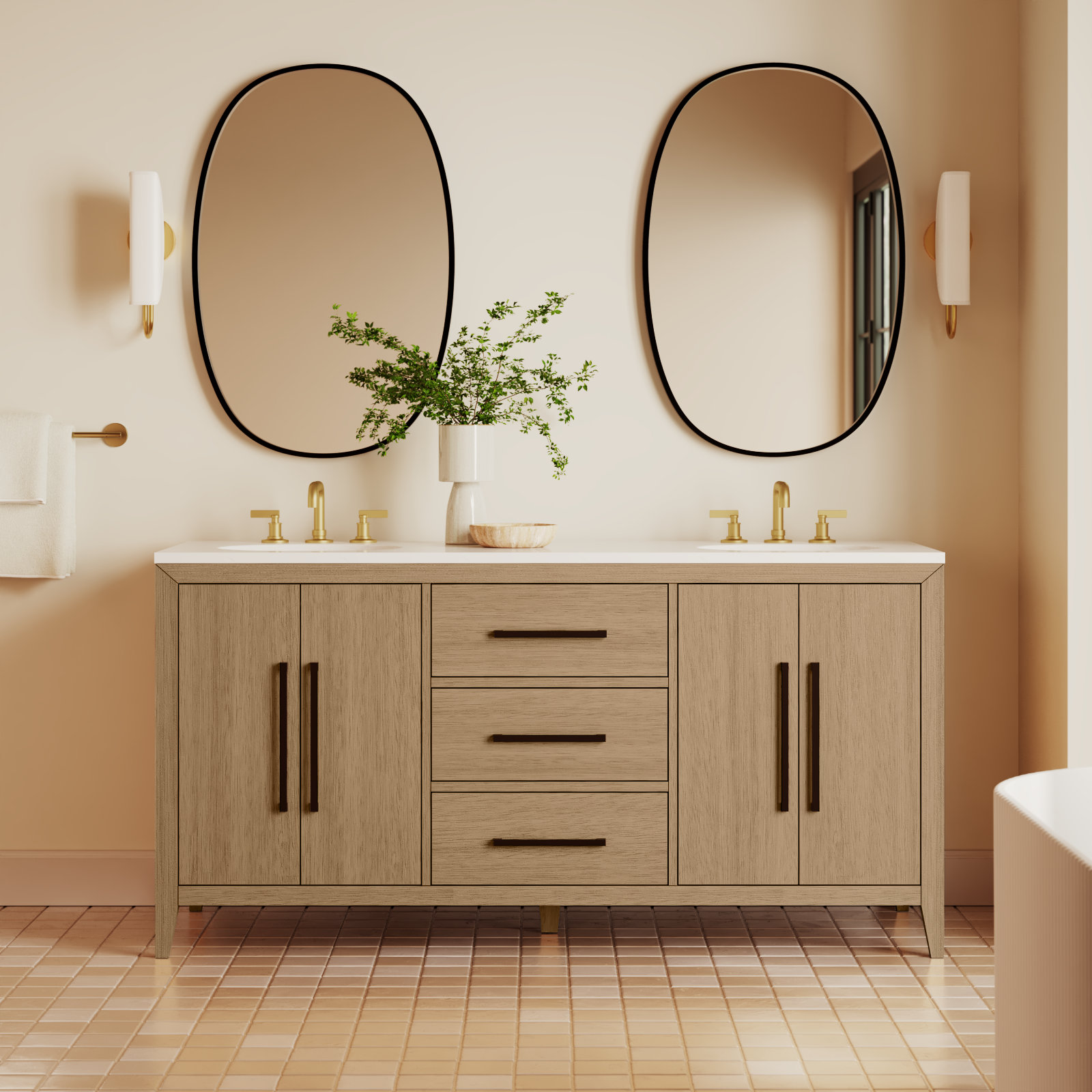 Alsup 66'' Double Bathroom Vanity