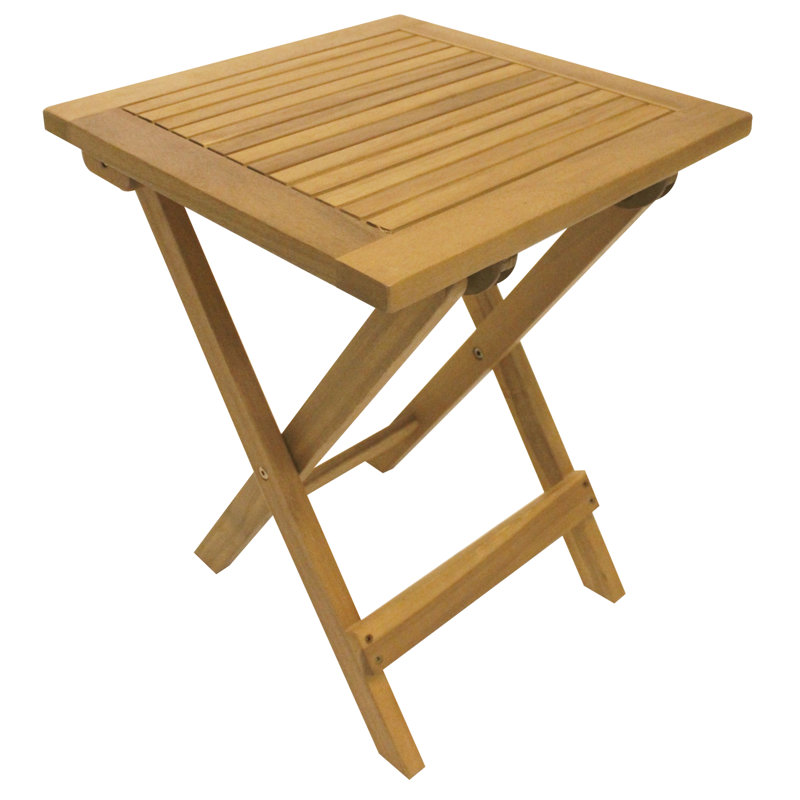Table d'appoint pliante en bois massif Joseline, Brun
