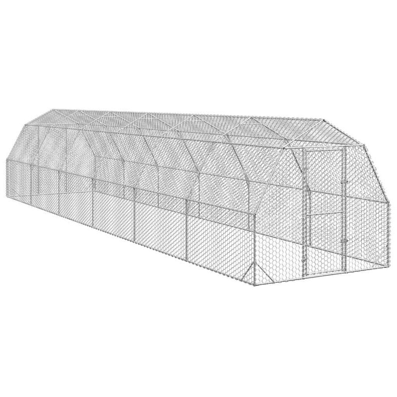  Poulailler durable en acier galvanisé gris