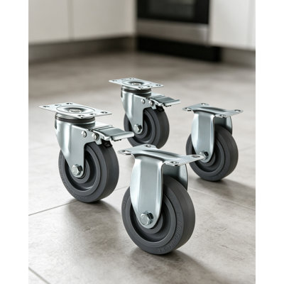 Caster Wheels, 5 Inch Heavy Duty Casters, Compatible with Insulated Food Pan Carrier
