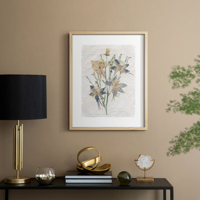 Decoupage Floral IV, reproduction encadrée - bois massif