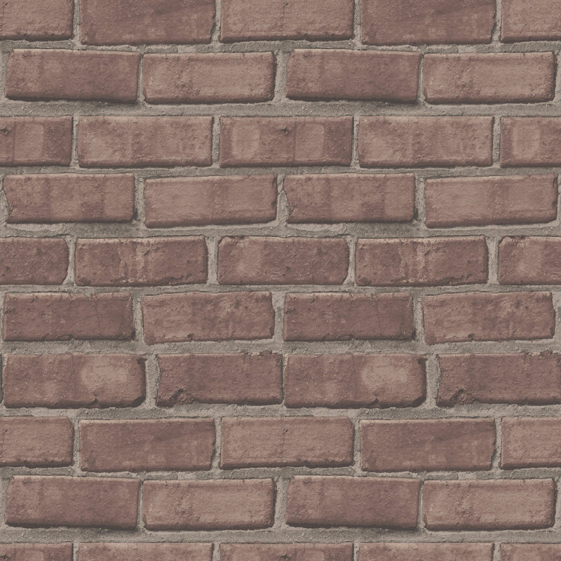 Pulaski - Brick Wallpaper, Dusty Red, Non-pasted