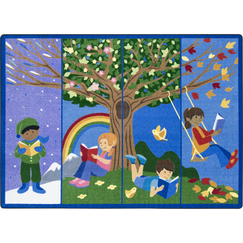 Seasons of Reading by Joy Carpets Area Rug, Rectangle 7'8" x 10'9"