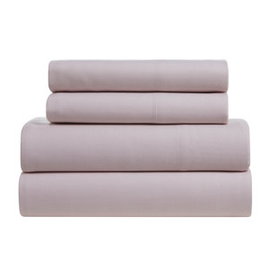 Ensemble de draps 4 pièces en sergé à chevrons Kathy Ireland, riche en coton (King ou Queen)