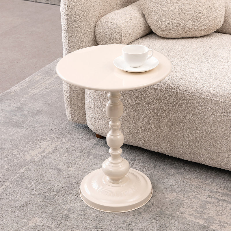 Minimalist Side Table for Living Room, Cream