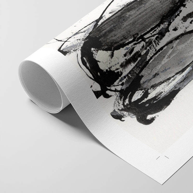 Gray Scribbles II - Impression sur toile seulement - NON-CADRE, H 18 po x l 12 po