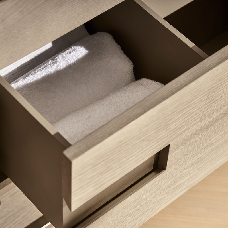 Armoire à linge autoportante Sentai, Gris naturel / étain brossé
