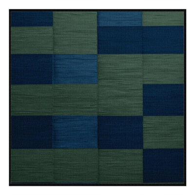 Machine Washable Checkered Green Area Rug