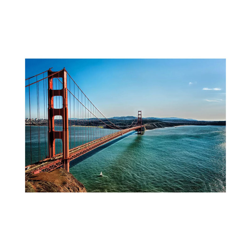 Golden Gate par Michelee Scott - photographie sur toile tendue, H 12 po x l 18 po x 1,5 po