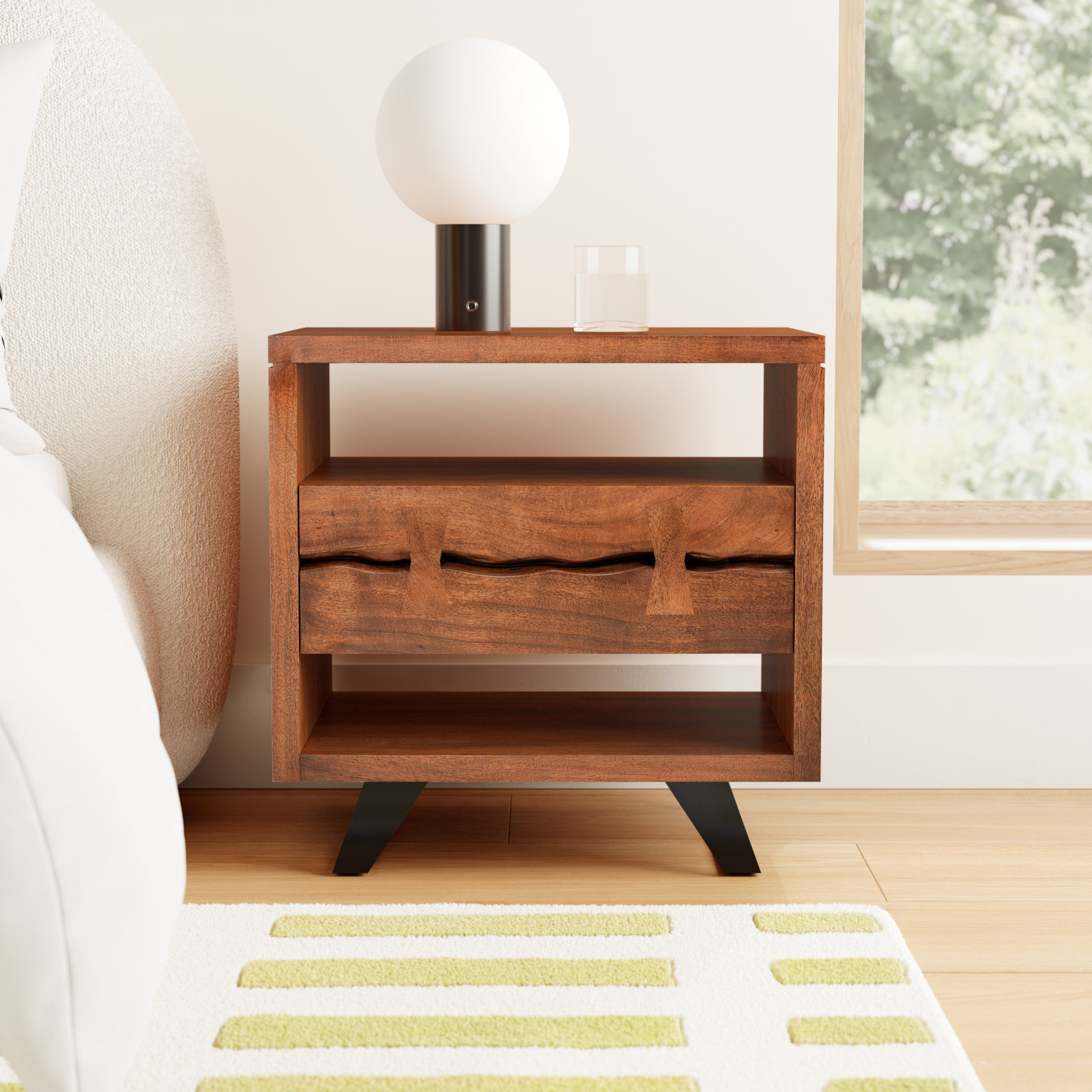 Broughton 1 - Drawer Nightstand, Brown