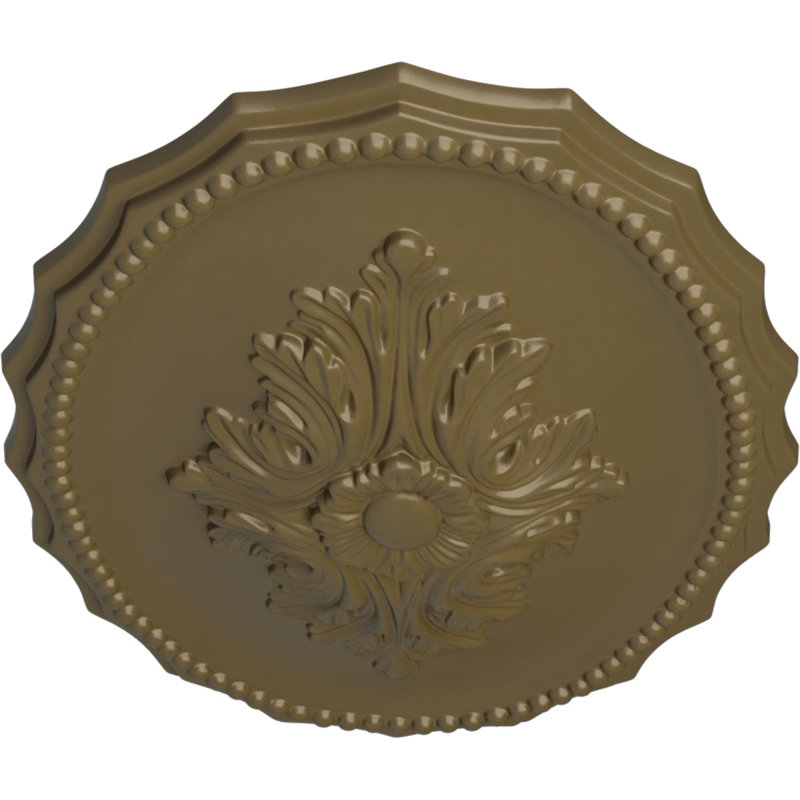Médaillon de plafond Endurathane Oxford, l 16 7/8 po x H 11 3/4 po x P 1 1/2 po, finition boue du Mississippi peinte à la main