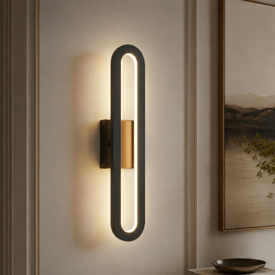 20''H Black Iron LED Dimmable Wall Sconces