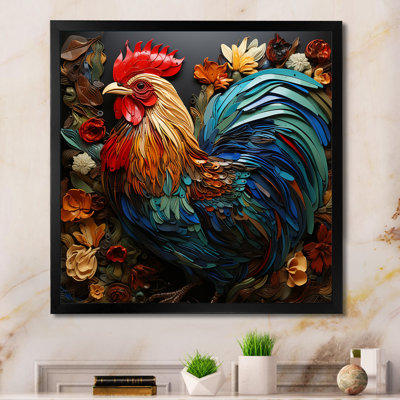 Art mural moderne coq moderne - poulailler