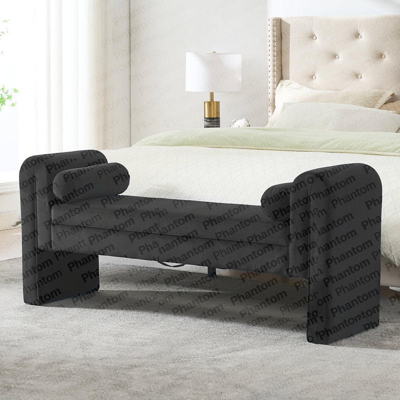 Banc de rangement de 60 pouces, idéal pour les chambres à coucher, les salons, les salles d'activités et les espaces similaires.