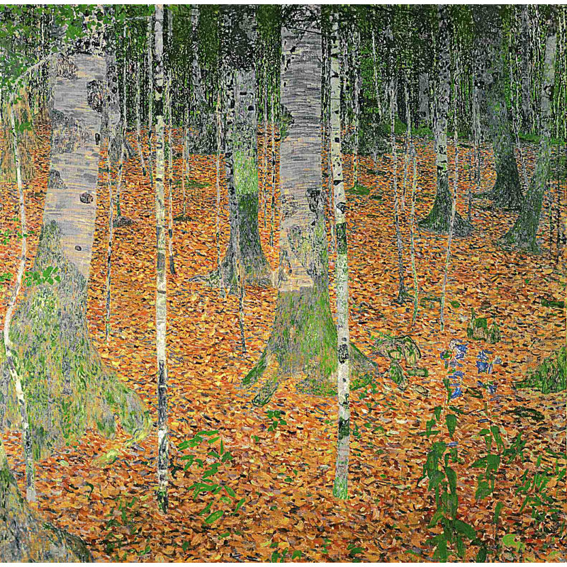 Décalcomanie murale Klimt The Birch Wood (1903), H 35,5 po x l 36 po