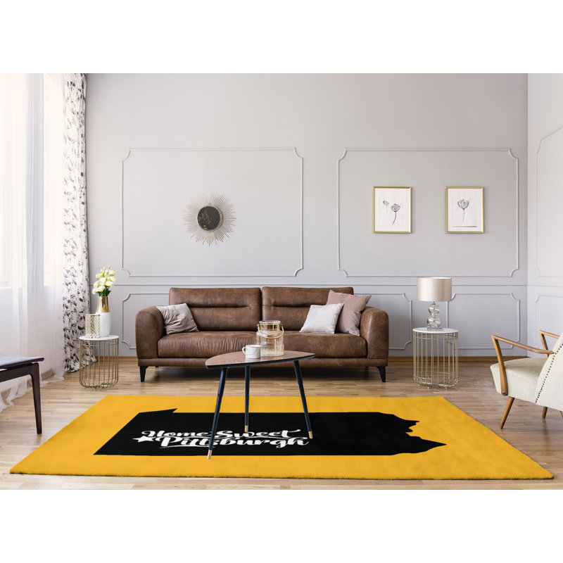 Tapis en poly-chenille pittsburgh sports colors, Rectangle 9 pi x 12 pi