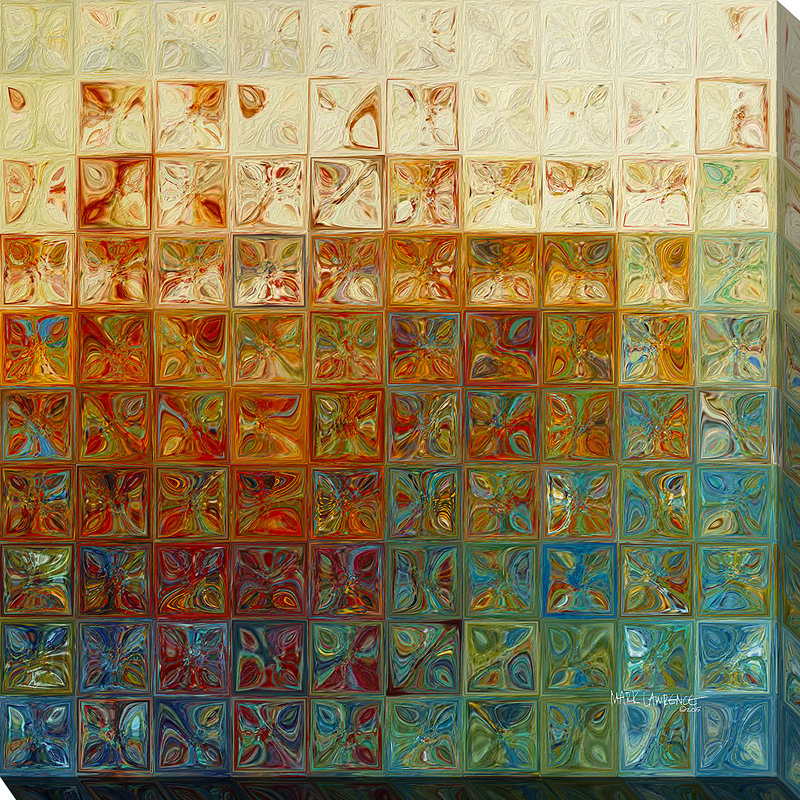 «Modern Mosaic Tile Wall Art # 2, 2015» par Mark Lawrence - impression sur toile tendue, H 28 po x l 28 po x P 1,5 po