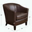 Fauteuil club en cuir reconstitué brun