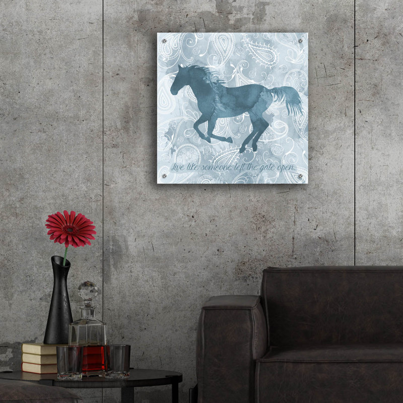  «Horse Live» par Erin Clark, art mural en verre acrylique, 24 po x 24 po, H 12 po x l 12 po x P 0,13 po